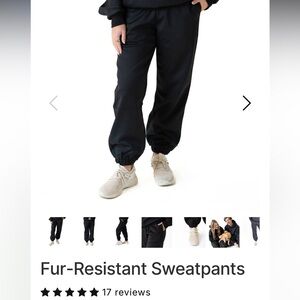 Black Fur-Resistant Sweatpants